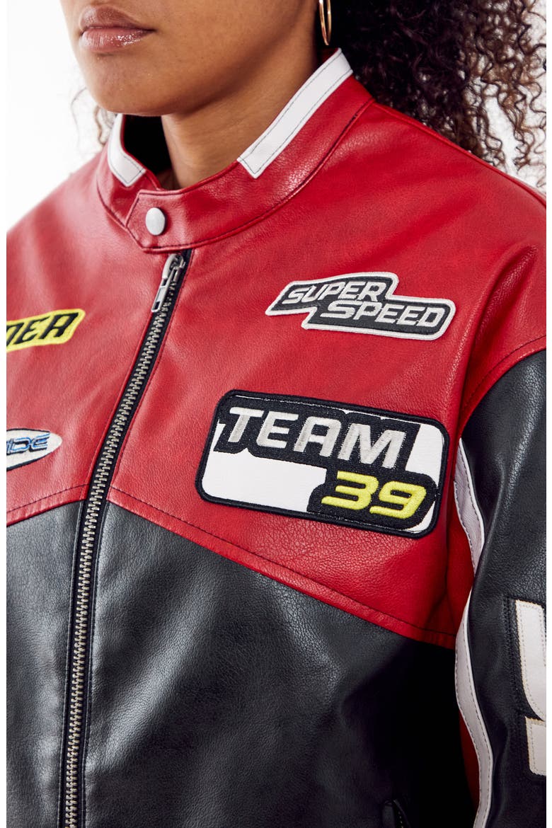 Oversize Moto Jacket, Alternate, color, BLACK