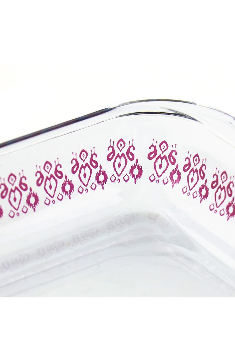 Spice By Tia Mowry 2.3 Quart Spicy Cloves Glass Rectangular Baker, Alternate, color, Pink