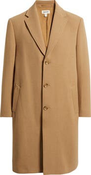 Open Edit Wool Blend Melton Overcoat