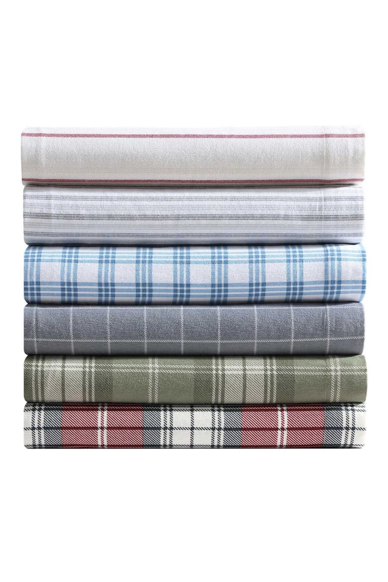 Arrowhead Tartan Plaid Print Flannel Sheet Set, Alternate, color, LIGHT / MEDIUM BLUE