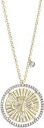 Meira T 7 Diamond Disc Pendant Necklace