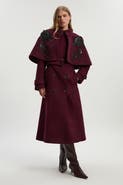 Karen Millen Tailored Funnel-Neck Cape Midi Coat
