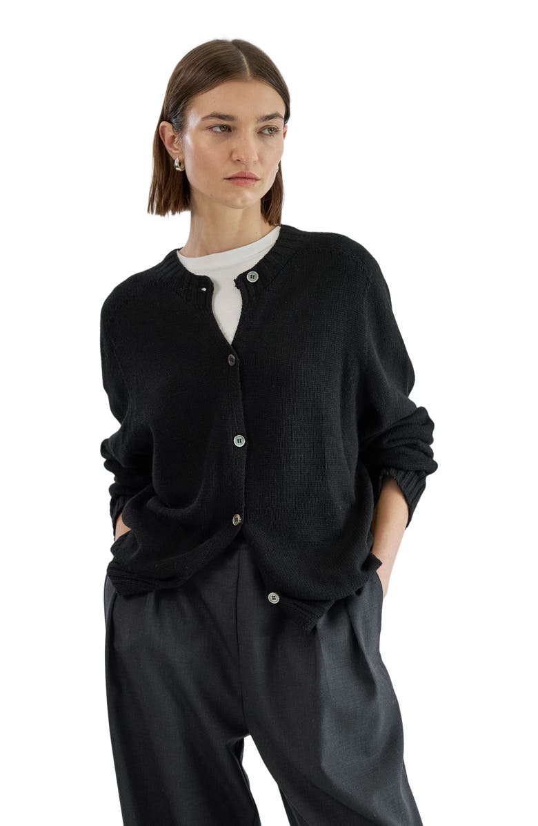 Almina Concept Knit Cardigan, Alternate, color, Black