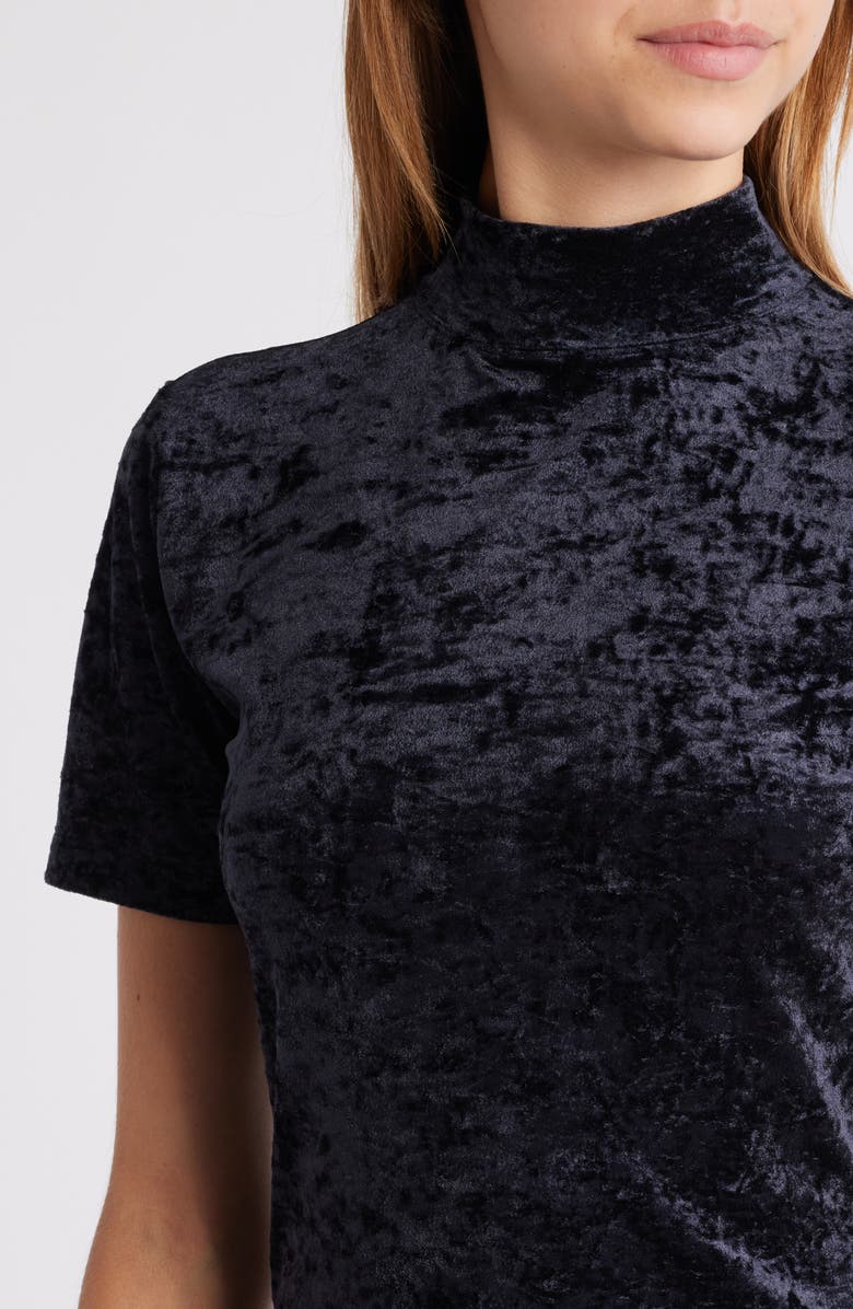 FRAME Stretch Velvet Minidress, Alternate, color, Black