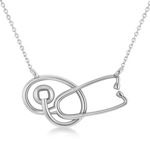 Stethoscope Pendant Necklace 14k
