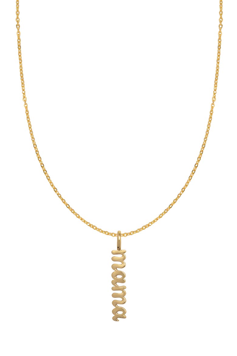 Mama Pendant Necklace, Main, color, GOLD