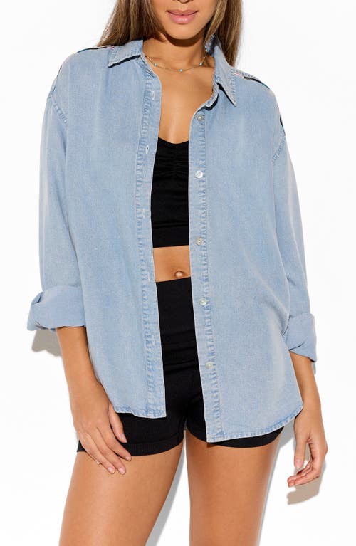 Spiritual Gangster Solstice Chambray Button-Up Shirt in Sunbleached Chambray at Nordstrom, Size Medium