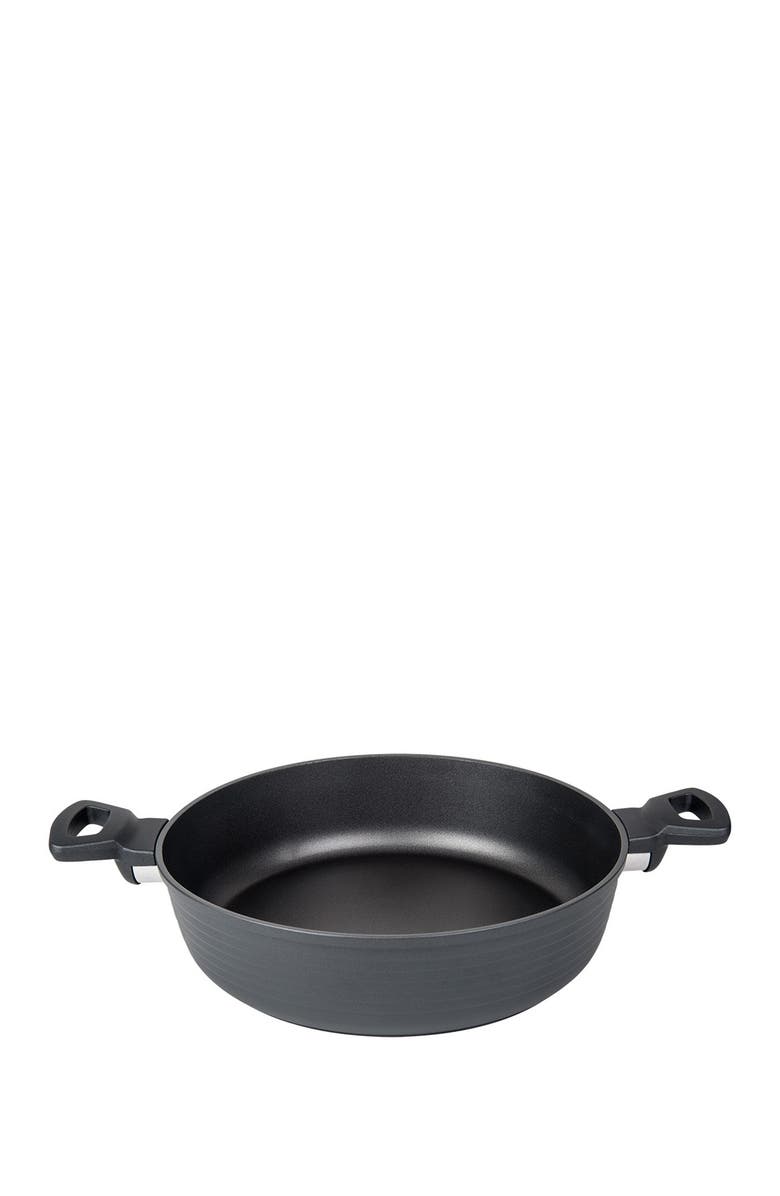 MASTERPAN Black Designer Series Non-Stick Cast Aluminum 11" Saute Pan with Lid, Alternate, color, 