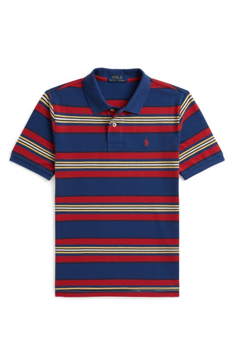 Kids' Striped Cotton Piqué Polo