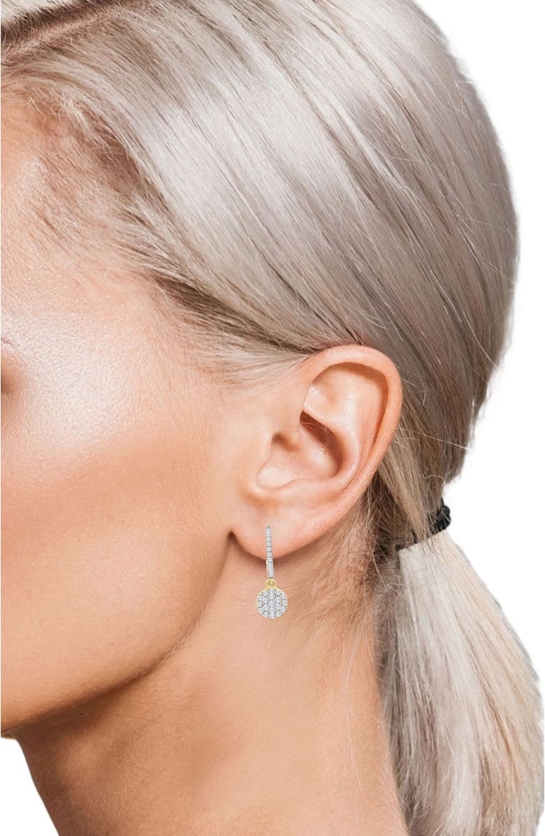 Bliss Diamond 1/2Ct Diamond Hoops Drop Dangle Earrings Gold Women's 1" Tall Lab Grown, Alternate, color,