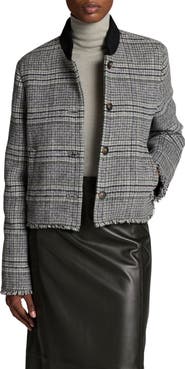Vince Plaid Wool Blend Jacket