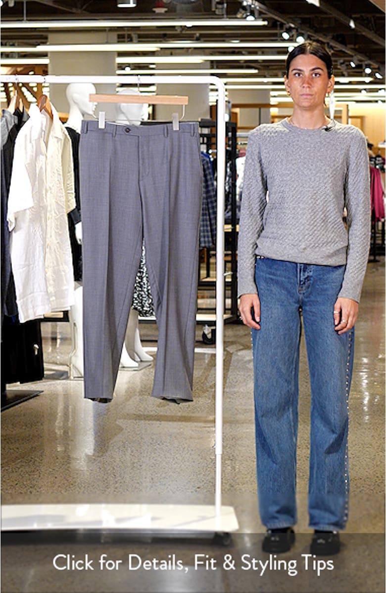 Impeccabile Regular Fit Bird's Eye Super 130s Wool Dress Pants, sales video thumbnail