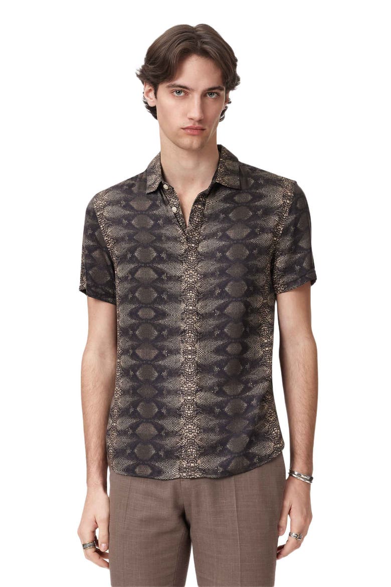 Loren Slim Fit Short Sleeve Button-Up Shirt, Alternate, color, LIGHT KHAKI