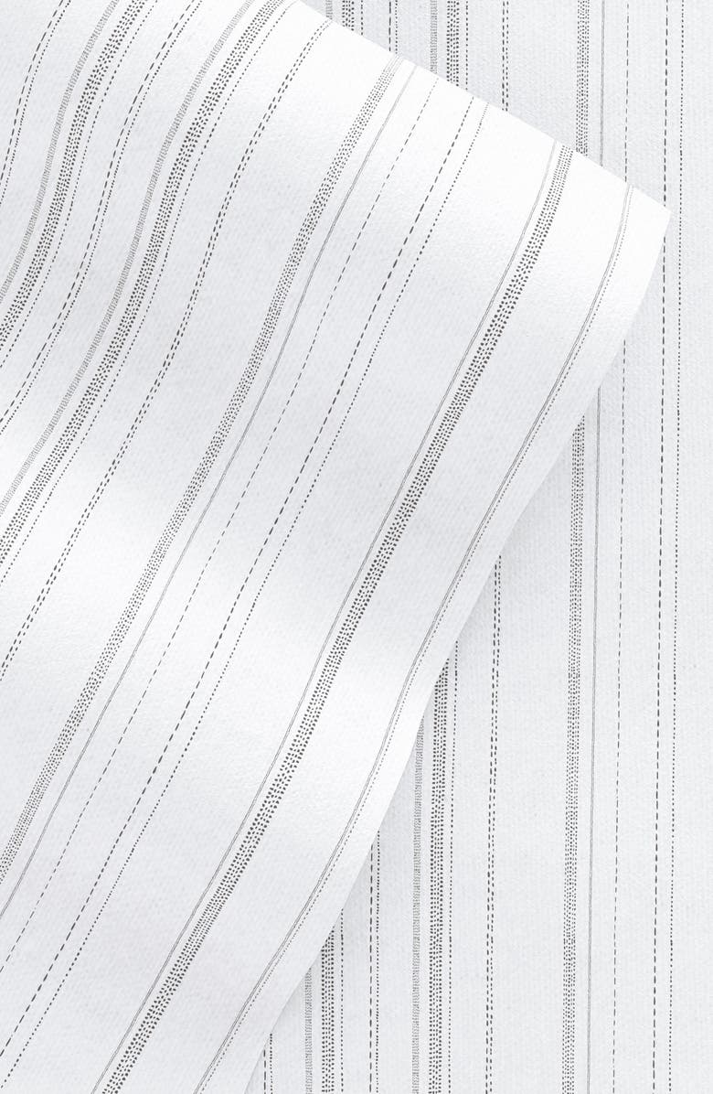 HOMESPUN Premium Weathered Stripe 4-Piece Flannel Bed Sheet Set, Alternate, color, Gray