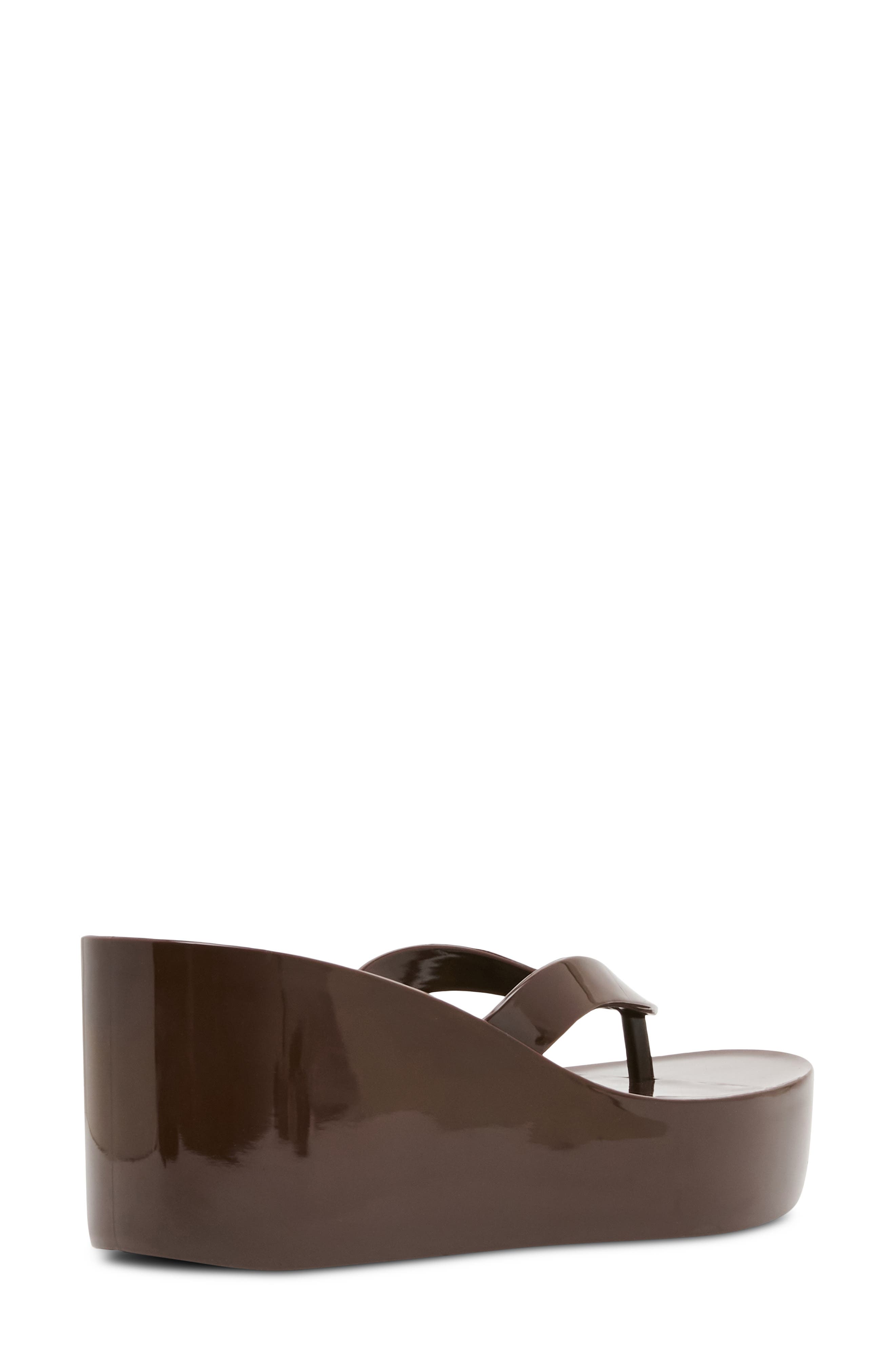 Steve Madden Jella Platform Wedge Flip Flop, Alternate, color, Dark Brown