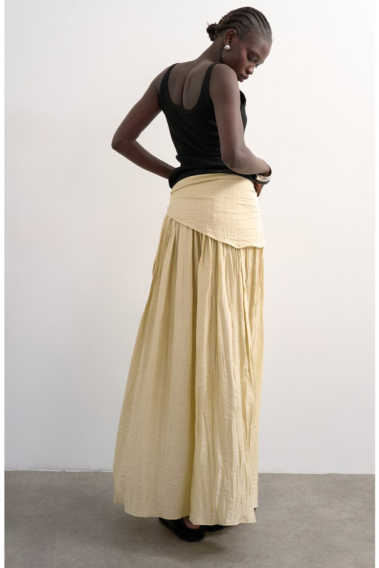 Sash Tie Crinkle Maxi Skirt, Alternate, color, BEIGE