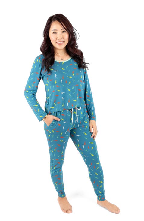 Women's Viscose Matching Family Holiday Pajamas, Reindeer & Polar Bear Prints
