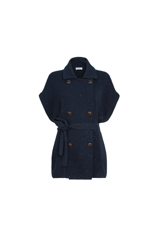 Brunello Cucinelli Cotton Diamond Yarn Vest In Black