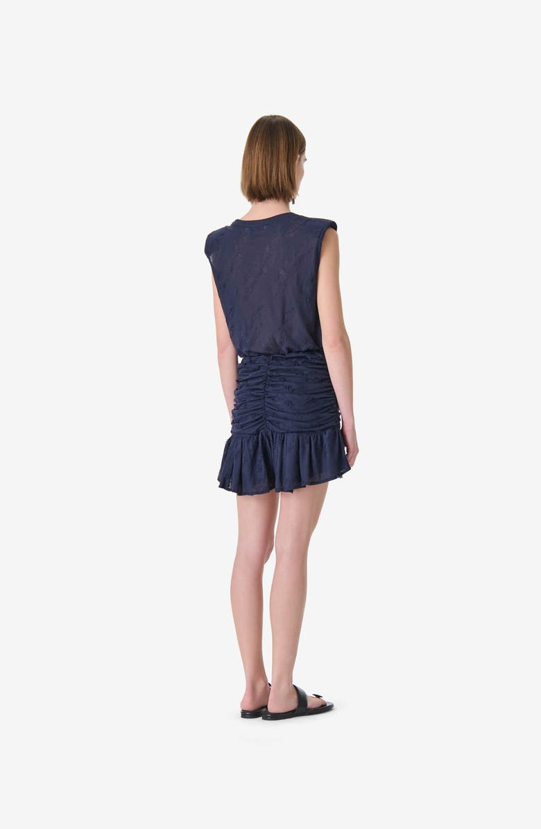 IRO Hasley Ruched Mini Skirt, Alternate, color, Anchor Blue