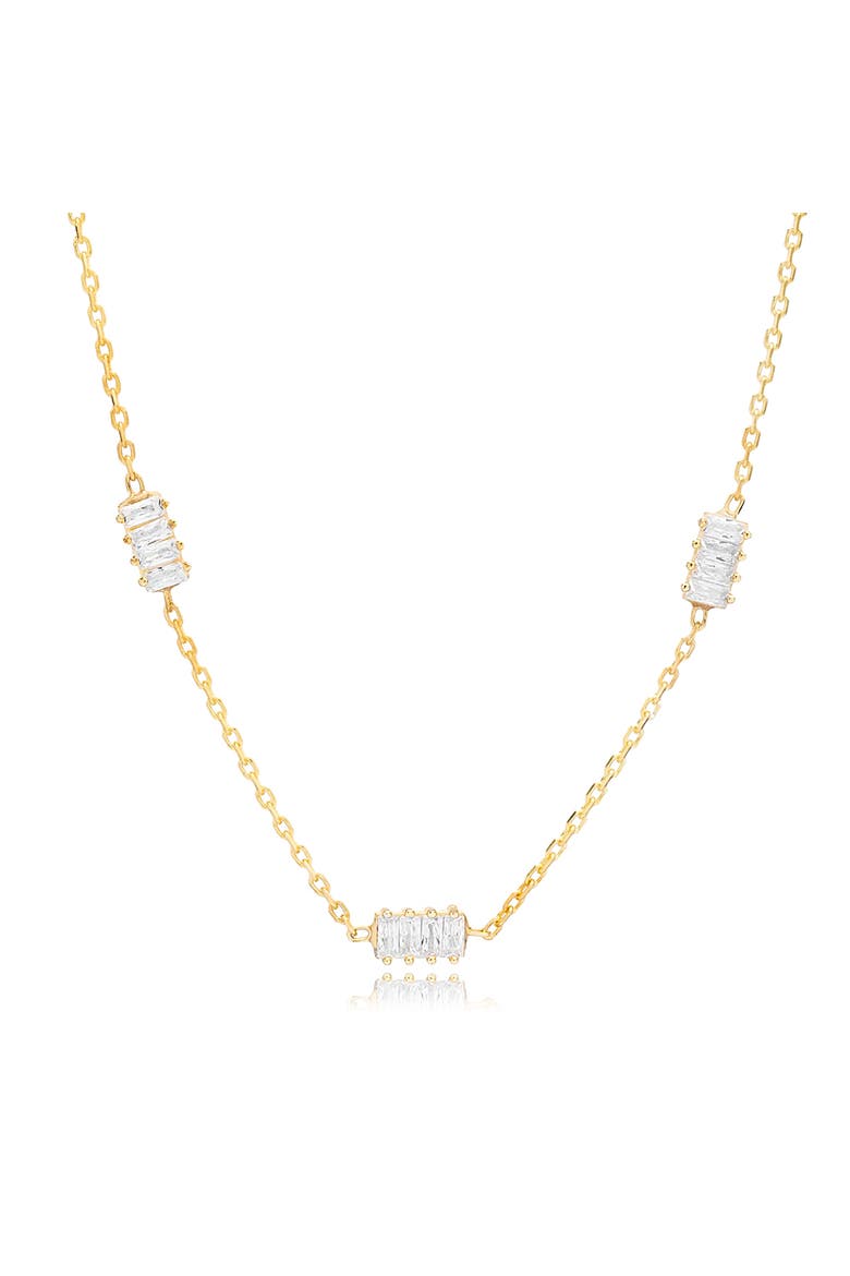 Baguette Station Necklace, Alternate, color, Yellow Gold