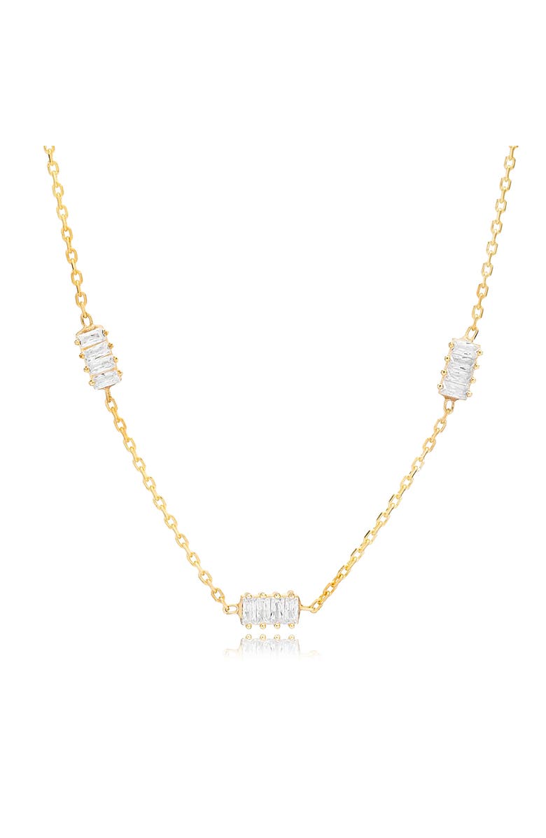 Mazin Jewels Baguette Station Necklace, Alternate, color, Yellow Gold