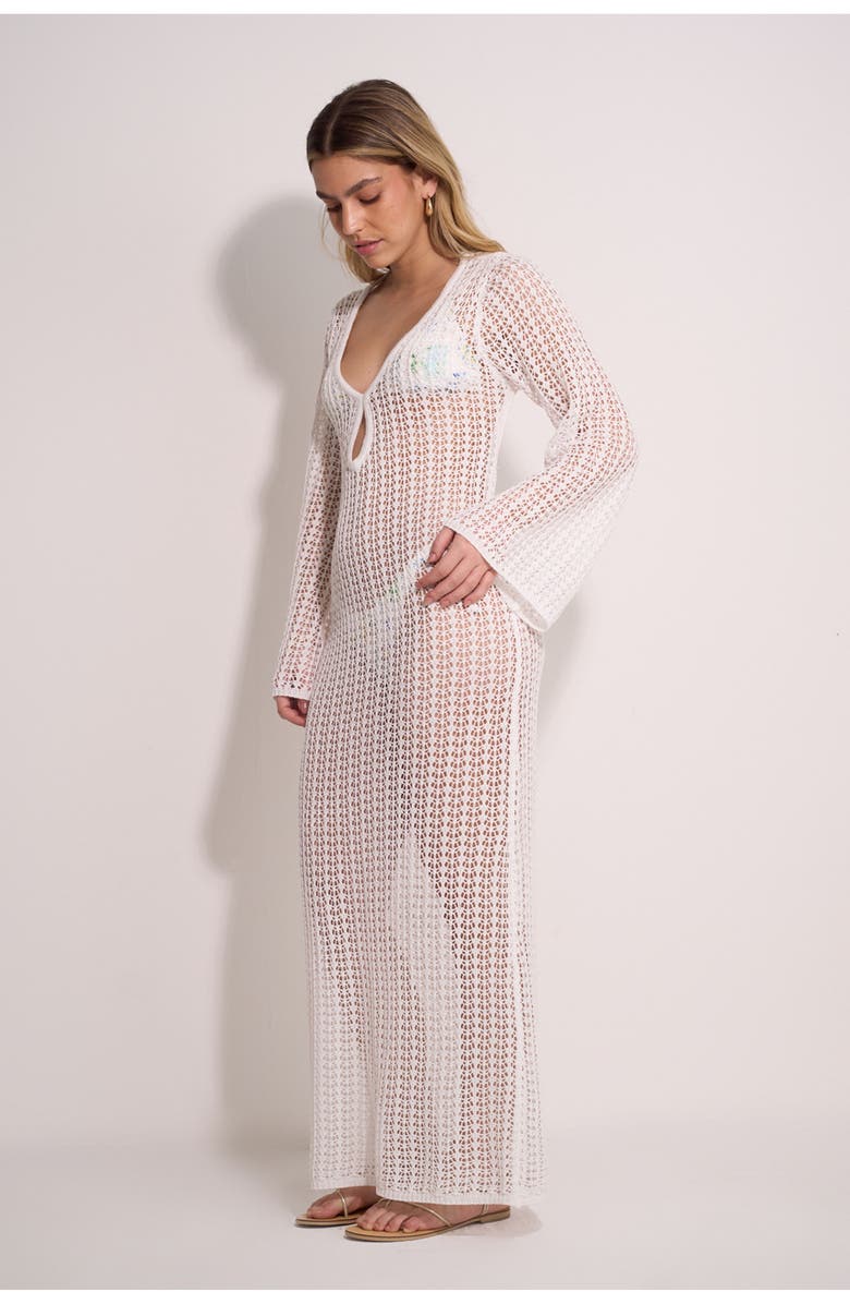 Gottex Beach Life Flora Crocheted Beach Dress Cover-Up, Alternate, color, Off-White