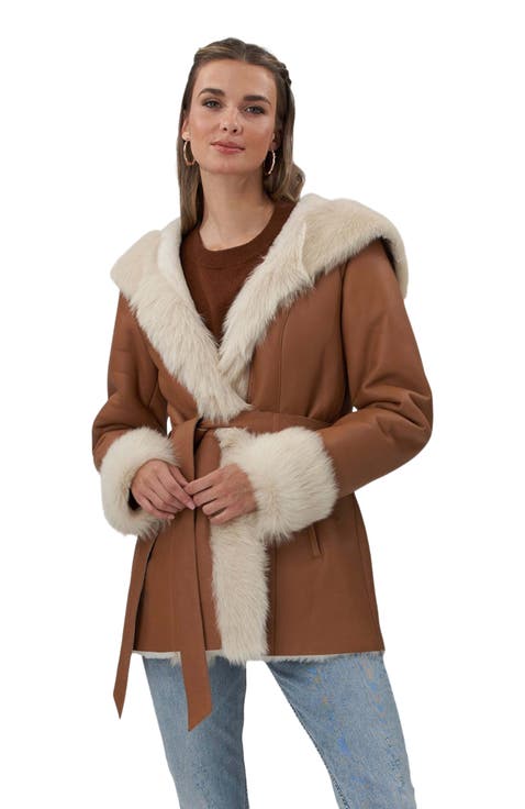 Genuine Shearling  Jacket With Trim