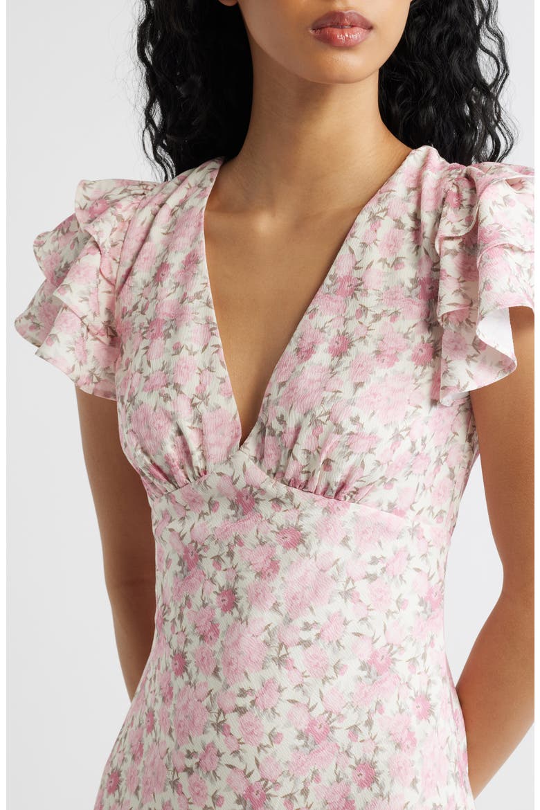 Vienna Floral Flutter Sleeve Maxi Dress, Alternate, color, IVORY FLORAL