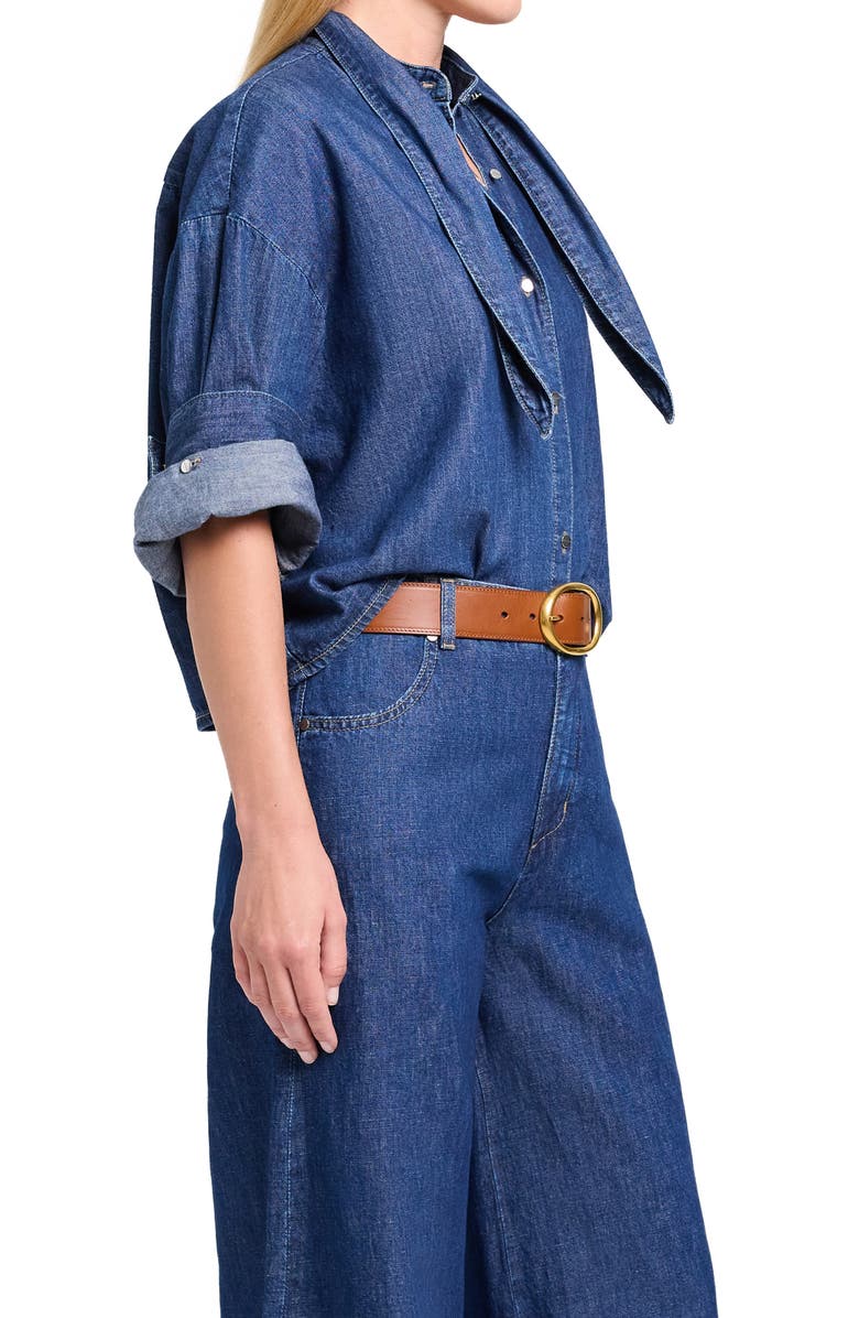 TWP Tie One One Nonstretch Denim Shirt, Alternate, color, Dark Stone