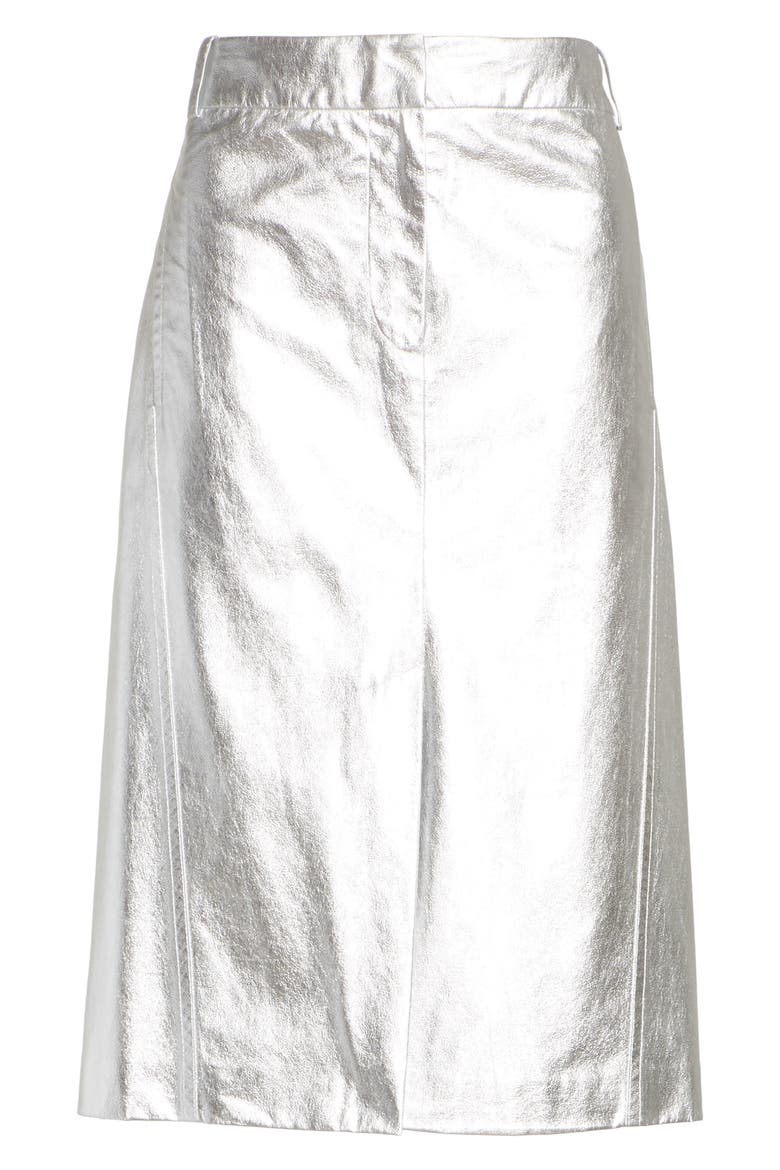 Tech Faux Leather Trouser Skirt, Alternate, color, SILVER