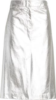 Tibi Tech Faux Leather Trouser Skirt