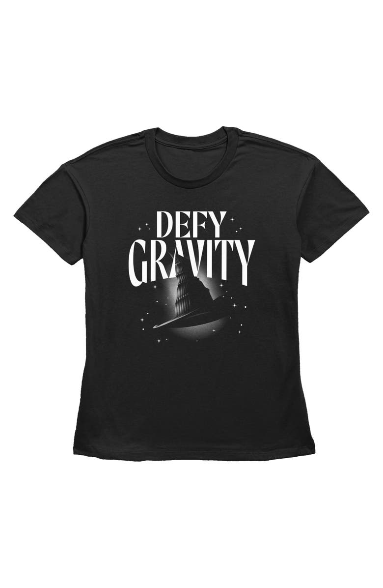 Wicked Women's Wicked Defy Gravity Witch Hat Graphic T-Shirt, Main, color, Black