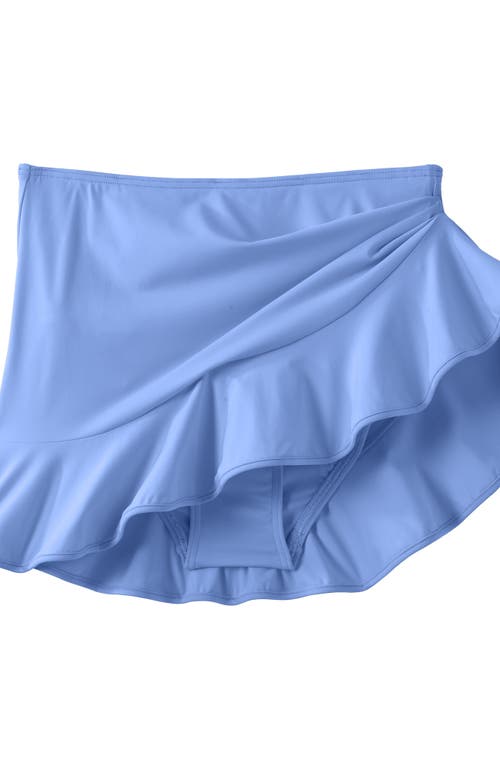 Lands' End Plus Size Ruffle Hem Mini Swim Skirt In Blue
