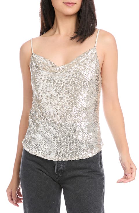 Sequin Cowl Neck Camisole