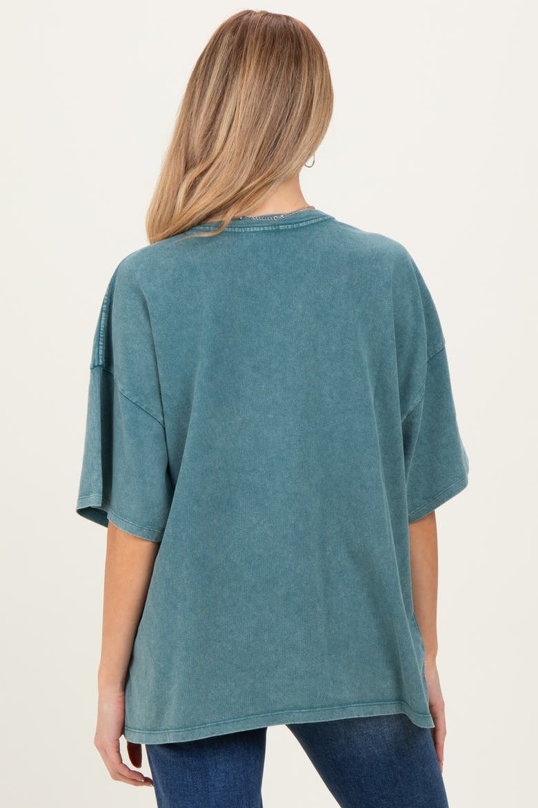 Oversized Mineral Wash T-Shirt, Alternate, color, Dark Teal