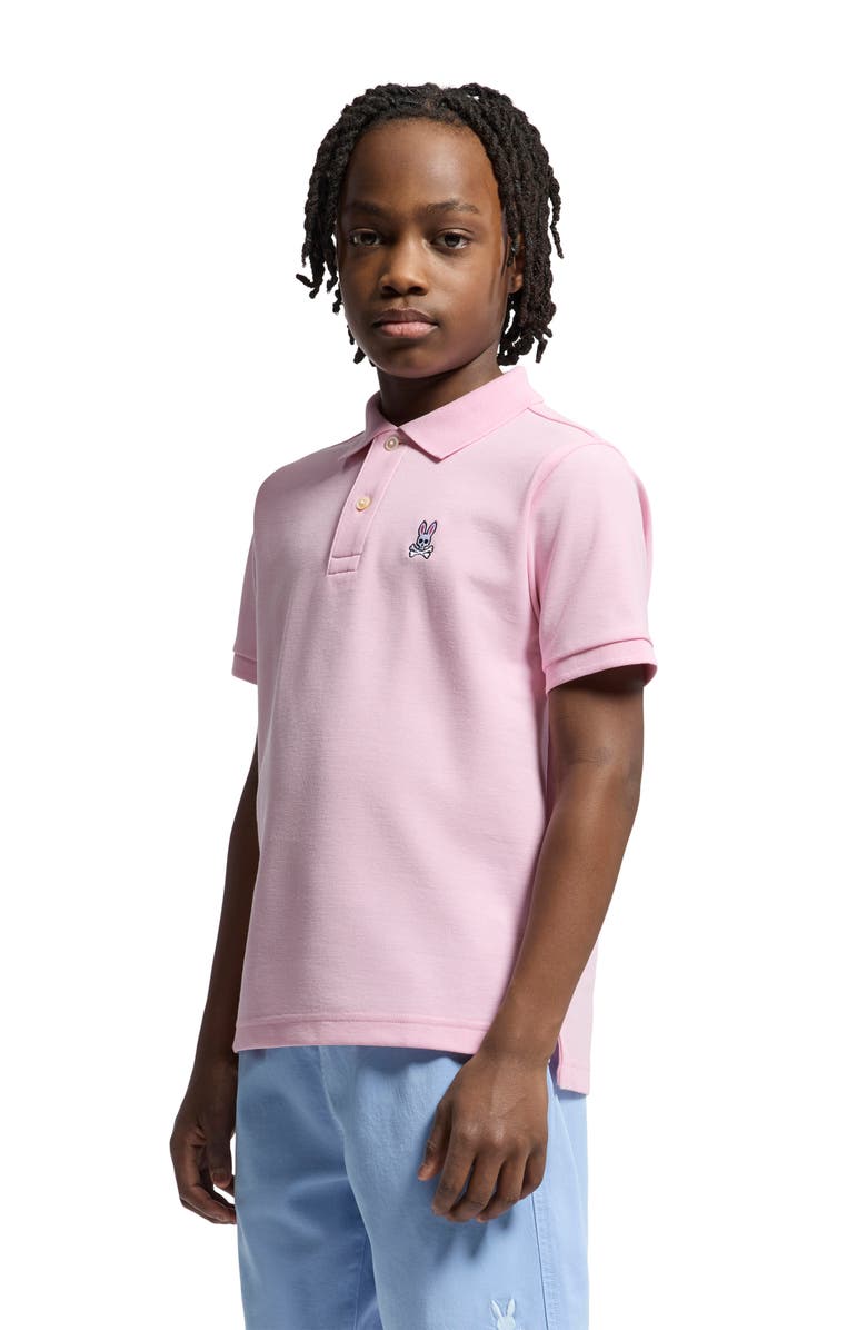 Psycho Bunny Kids' Cotton Piqué Polo, Alternate, color, Romance Rose