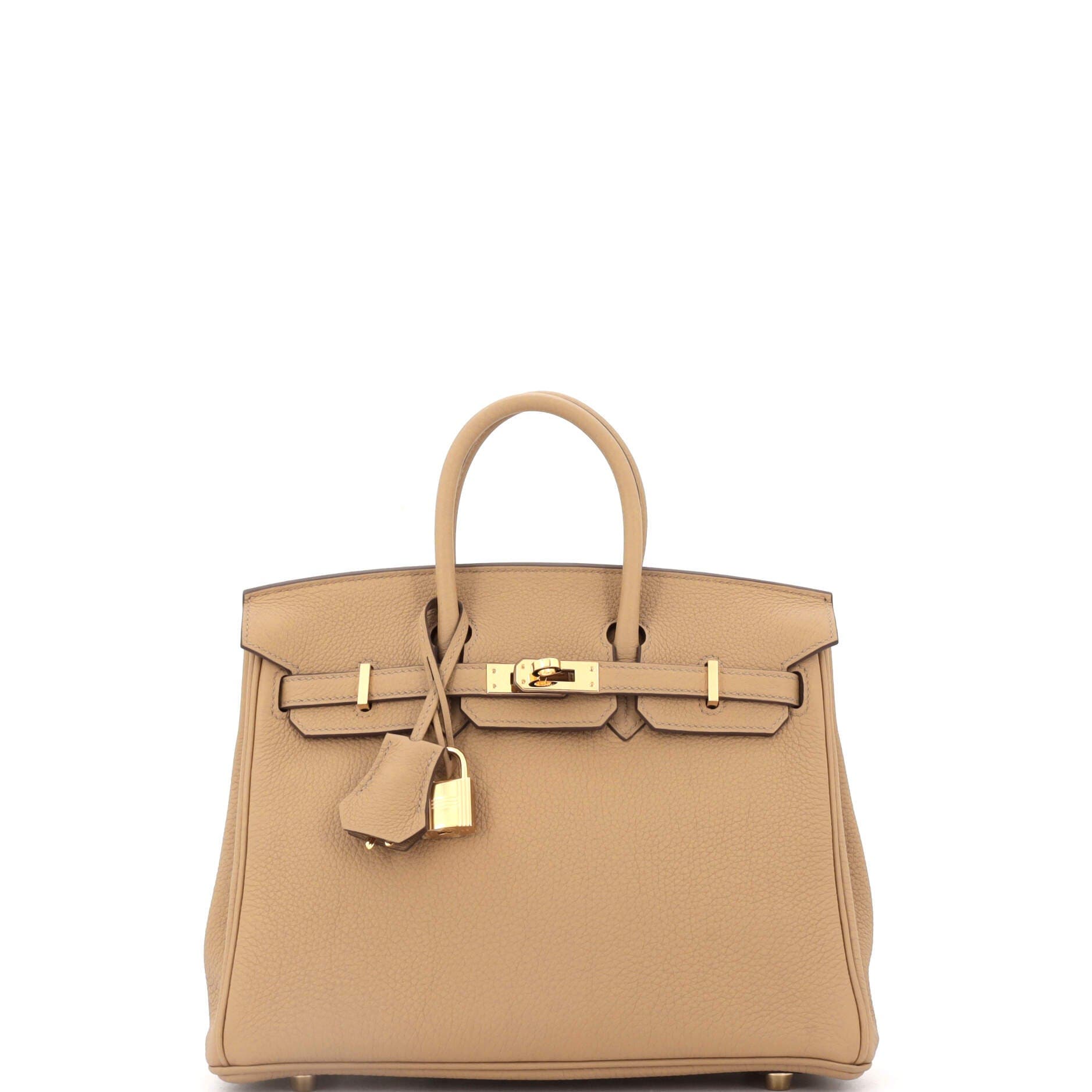 Pre-Owned Hermes Birkin Handbag Brown Togo with Gold Hardware 25, Main, color, 