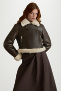 FURNIQ UK Sienna Leather Shearling Jacket