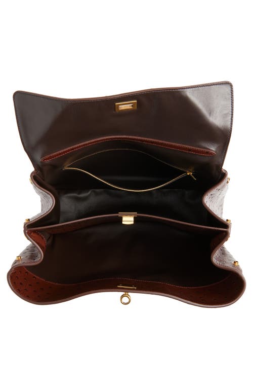 Balenciaga Rodeo Ostrich Embossed Leather Top Handle Bag