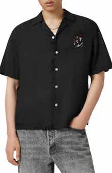 AllSaints Fungi Embroidered Camp Shirt