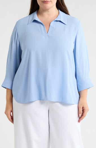 Split Neck Silk Top
