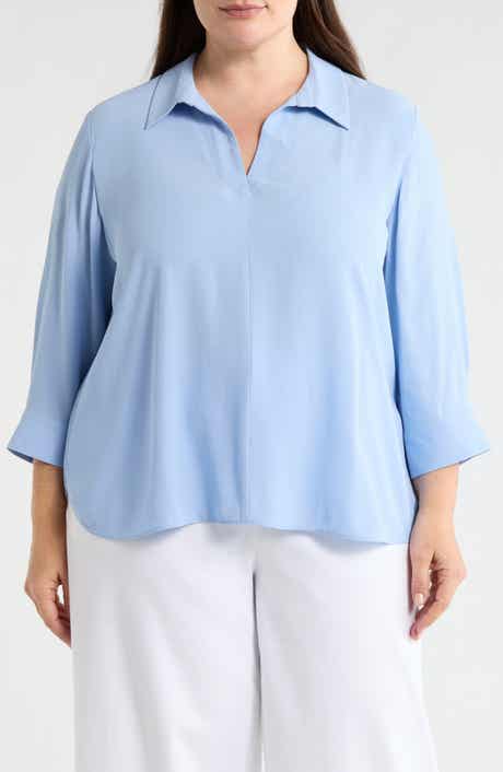 Split Neck Silk Top