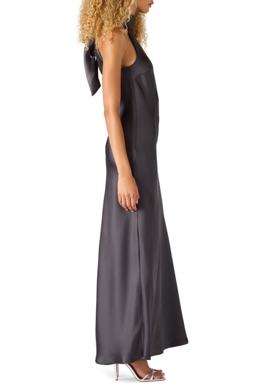 Steve Madden Lara Satin Bias Cut Maxi Dress In Black