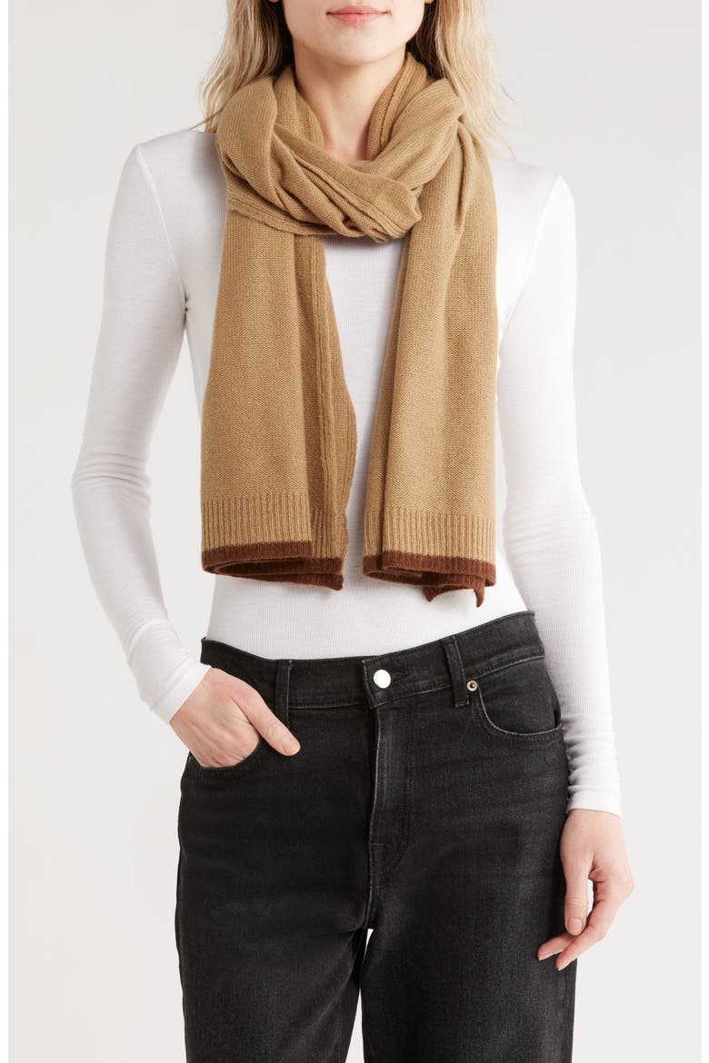 Colorblock Cashmere Scarf, Main, color, INCENSE/ VICUNA