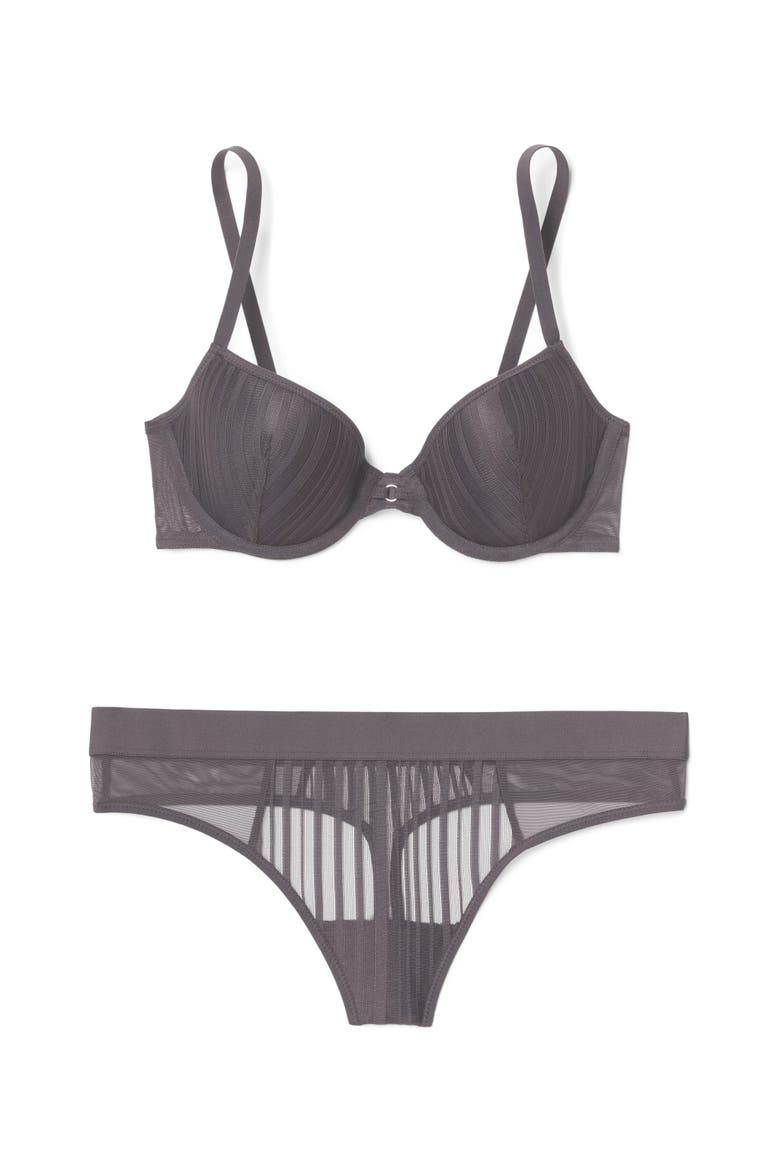 Holly Unlined Demi Bra, Alternate, color, Dark grey