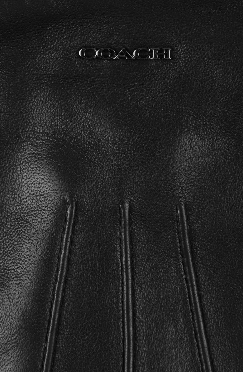 COACH Leather Tech Gloves, Alternate, color,