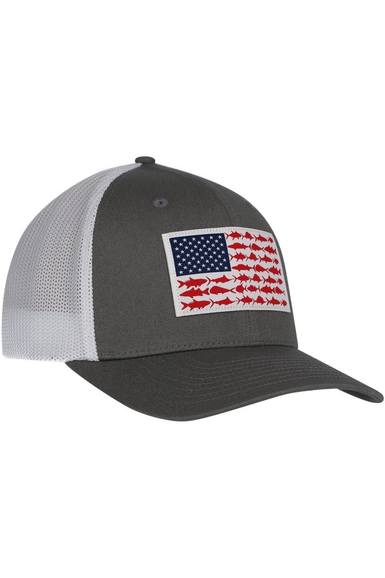 Men's Columbia Gray Dallas Cowboys PFG Fish Flag Flex Hat, Alternate, color, Gray