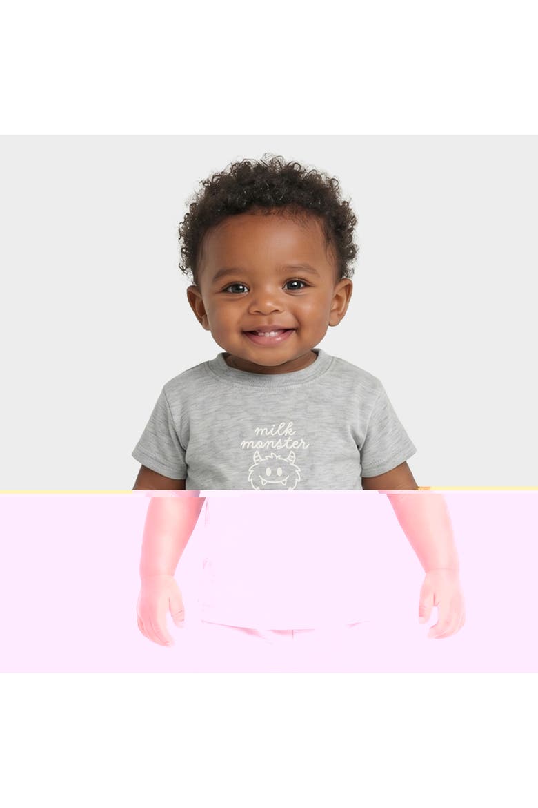 Milk Monster Infant Jogger Pant Crew Set, Main, color, Heather Grey