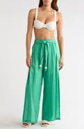Elan Tie Side Linen Cover-Up Pants