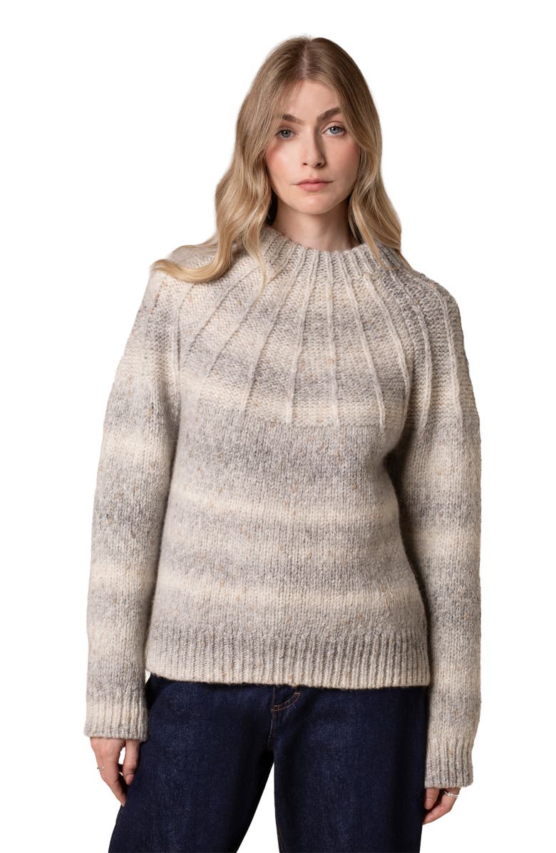 Celtic & Co. Sunbeam Stitch Yoke Sweater, Main, color, Light Grey